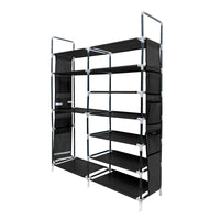 Zapatero Tela 4 Alturas 18 Pares| Espacio para Botas | 4 Ganchos  y Colgadores Laterales | Fabricado en PVC | Organizador de Zapatos | 90x27x95 cm