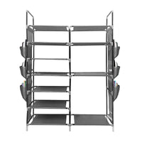 Zapatero Tela 7 Alturas 33 Pares| Espacio para Botas | Colgadores Lateral con 3 Bolsillos | Fabricado en PVC y Tela no tejida |  90x27x129 cm