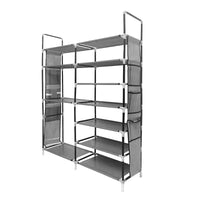 Zapatero Tela 7 Alturas 33 Pares| Espacio para Botas | Colgadores Lateral con 3 Bolsillos | Fabricado en PVC y Tela no tejida |  90x27x129 cm