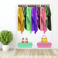 Donkey Premium Rack 1 appendiabiti Nyana Home 148x110x41 cm, 2 barre appendiabiti, 1 ripiano inferiore Bianco.