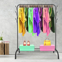 Donkey Premium Rack 1 appendiabiti Nyana Home 148x110x41 cm, 2 barre appendiabiti, 1 ripiano inferiore Nero.