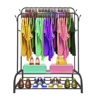 Appendiabiti Donkey Premium Maxi a 2 stand Nyana Home 157x110x56 cm, 2 ripiani sospesi, 4 ganci laterali, 2 ripiani inferiori Nero.