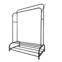 Appendiabiti Donkey Premium Maxi a 2 stand Nyana Home 157x110x56 cm, 2 ripiani sospesi, 4 ganci laterali, 2 ripiani inferiori Nero.