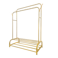 Appendiabiti Donkey Premium Maxi a 2 Stand Nyana Home 157x110x56cm, 2 ripiani sospesi, 4 ganci laterali, 2 ripiani inferiori Oro.