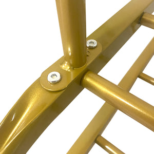 Appendiabiti Donkey Premium Maxi a 2 Stand Nyana Home 157x110x56cm, 2 ripiani sospesi, 4 ganci laterali, 2 ripiani inferiori Oro.