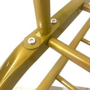 Appendiabiti Donkey Premium Maxi Giro 2 Stand Nyana Home 162x110x57cm, 2 barre appendiabiti, 4 ganci laterali, 2 ripiani inferiori Oro.