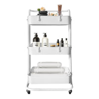 Carrello portaoggetti in metallo Nyana Home 3 ripiani 85x44x37 cm, 3 ripiani Bianco.