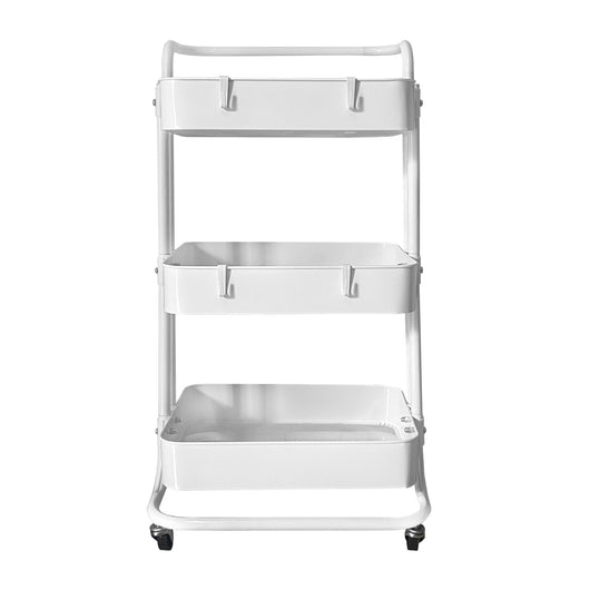 Carrello portaoggetti in metallo Nyana Home 3 ripiani 85x44x37 cm, 3 ripiani Bianco.
