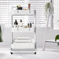 Carrello portaoggetti in metallo Nyana Home 3 ripiani 85x44x37 cm, 3 ripiani Bianco.