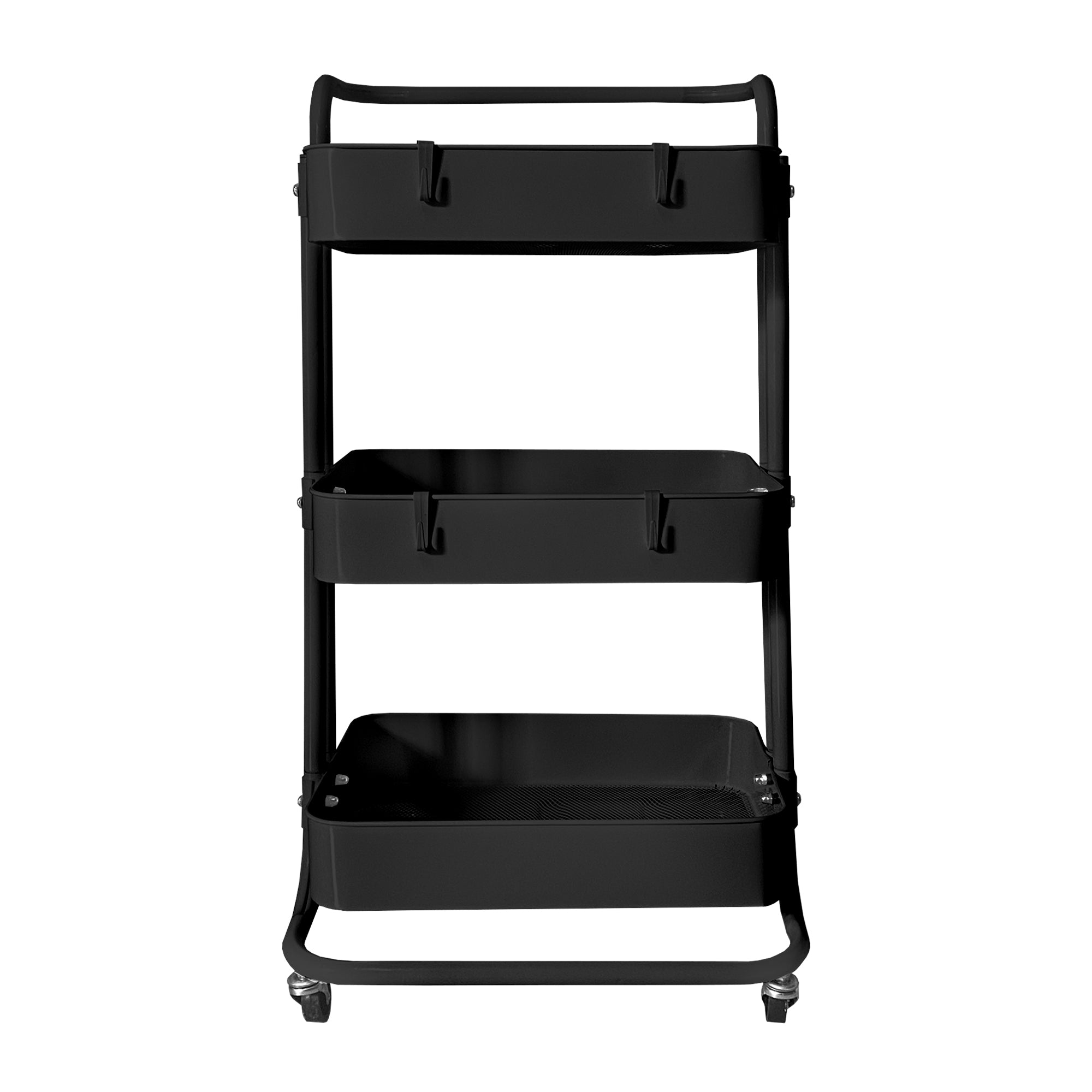 Carrello portaoggetti in metallo Nyana Home 3 ripiani 85x44x37 cm, 3 ripiani Nero.