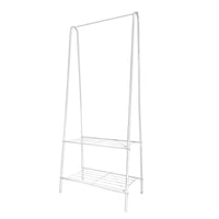 Appendiabiti a forma di asino in metallo Premium ad angolo Nyana Home 151x60x34 cm, 1 ripiano sospeso, 1 ripiano inferiore Bianco.