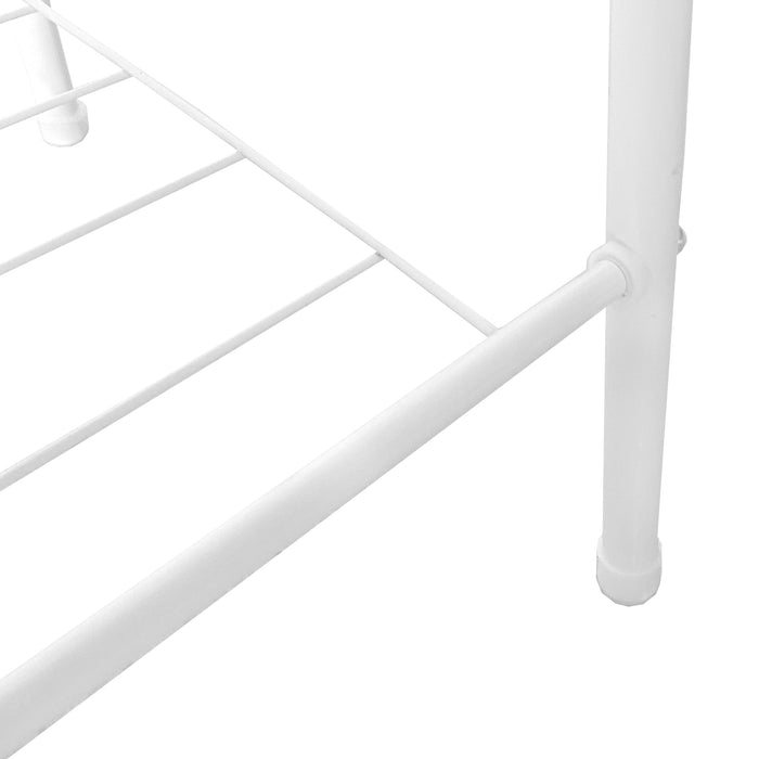 Appendiabiti a forma di asino in metallo Premium ad angolo Nyana Home 151x60x34 cm, 1 ripiano sospeso, 1 ripiano inferiore Bianco.