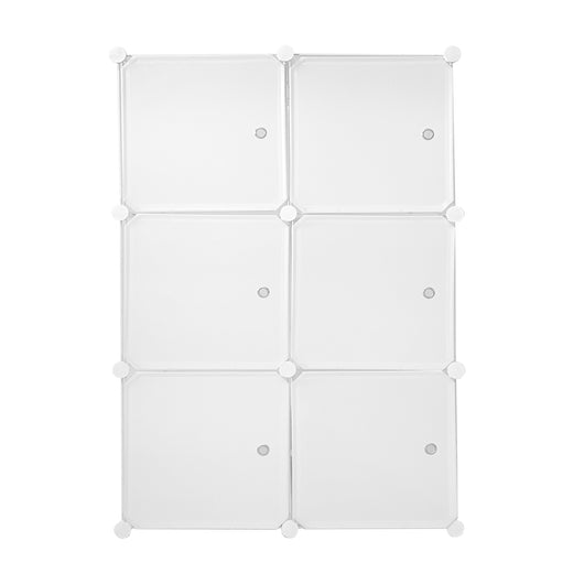 Cubo personalizzabile Guardaroba Boxed Basic Nyana Home 6 Cubes/Doors Organizzazione domestica Appendiabiti Scarpiera 110x75x47cm Bianco