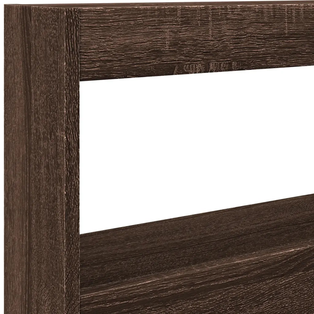 Testiera con Contenitore a LED Rovere Marrone 100x17x102 cm