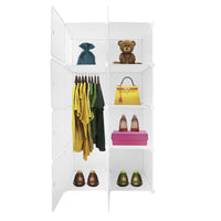 Cubo personalizzabile Guardaroba in scatola Semplicemente Nyana Home 8 Cubes/Porte Organizzazione domestica Appendiabiti Scarpiera 147x75x47 cm Bianco