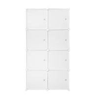 Cubo personalizzabile Guardaroba in scatola Semplicemente Nyana Home 8 Cubes/Porte Organizzazione domestica Appendiabiti Scarpiera 147x75x47 cm Bianco