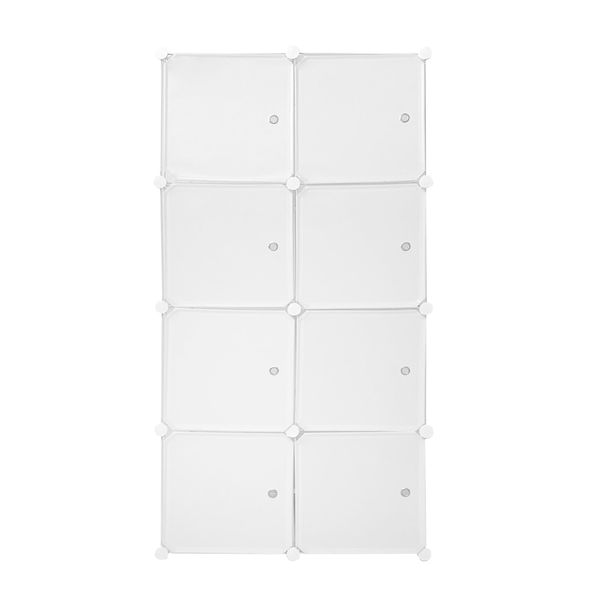 Cubo personalizzabile Guardaroba in scatola Semplicemente Nyana Home 8 Cubes/Porte Organizzazione domestica Appendiabiti Scarpiera 147x75x47 cm Bianco