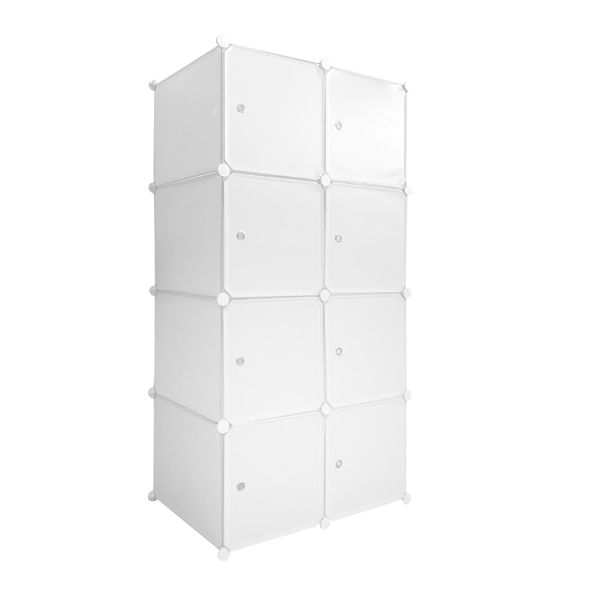 Cubo personalizzabile Guardaroba in scatola Semplicemente Nyana Home 8 Cubes/Porte Organizzazione domestica Appendiabiti Scarpiera 147x75x47 cm Bianco