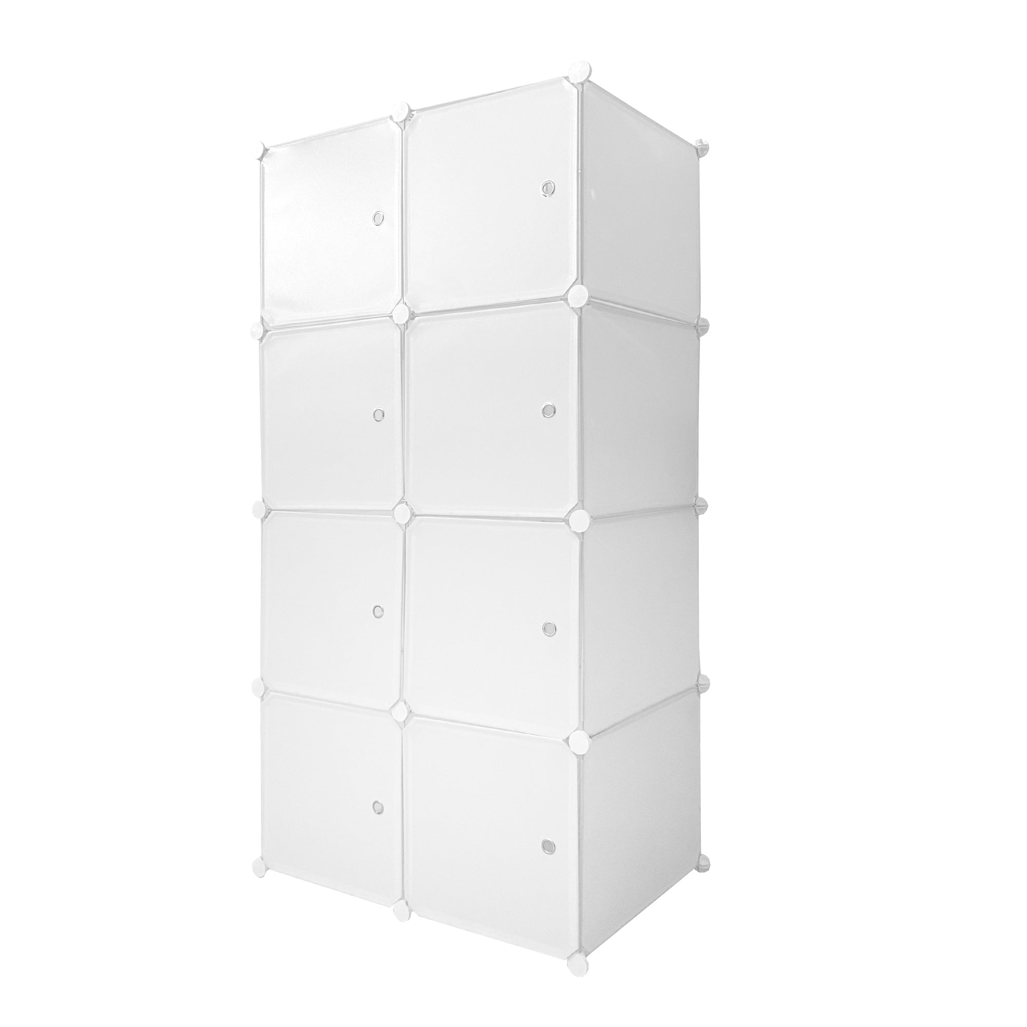 Cubo personalizzabile Guardaroba in scatola Semplicemente Nyana Home 8 Cubes/Porte Organizzazione domestica Appendiabiti Scarpiera 147x75x47 cm Bianco