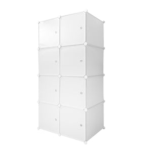 Cubo personalizzabile Guardaroba in scatola Semplicemente Nyana Home 8 Cubes/Porte Organizzazione domestica Appendiabiti Scarpiera 147x75x47 cm Bianco