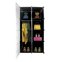 Cubo personalizzabile Guardaroba in scatola Semplicemente Nyana Home 8 Cubes/Doors Organizzazione domestica Appendiabiti Scarpiera 147x75x47 cm Nero