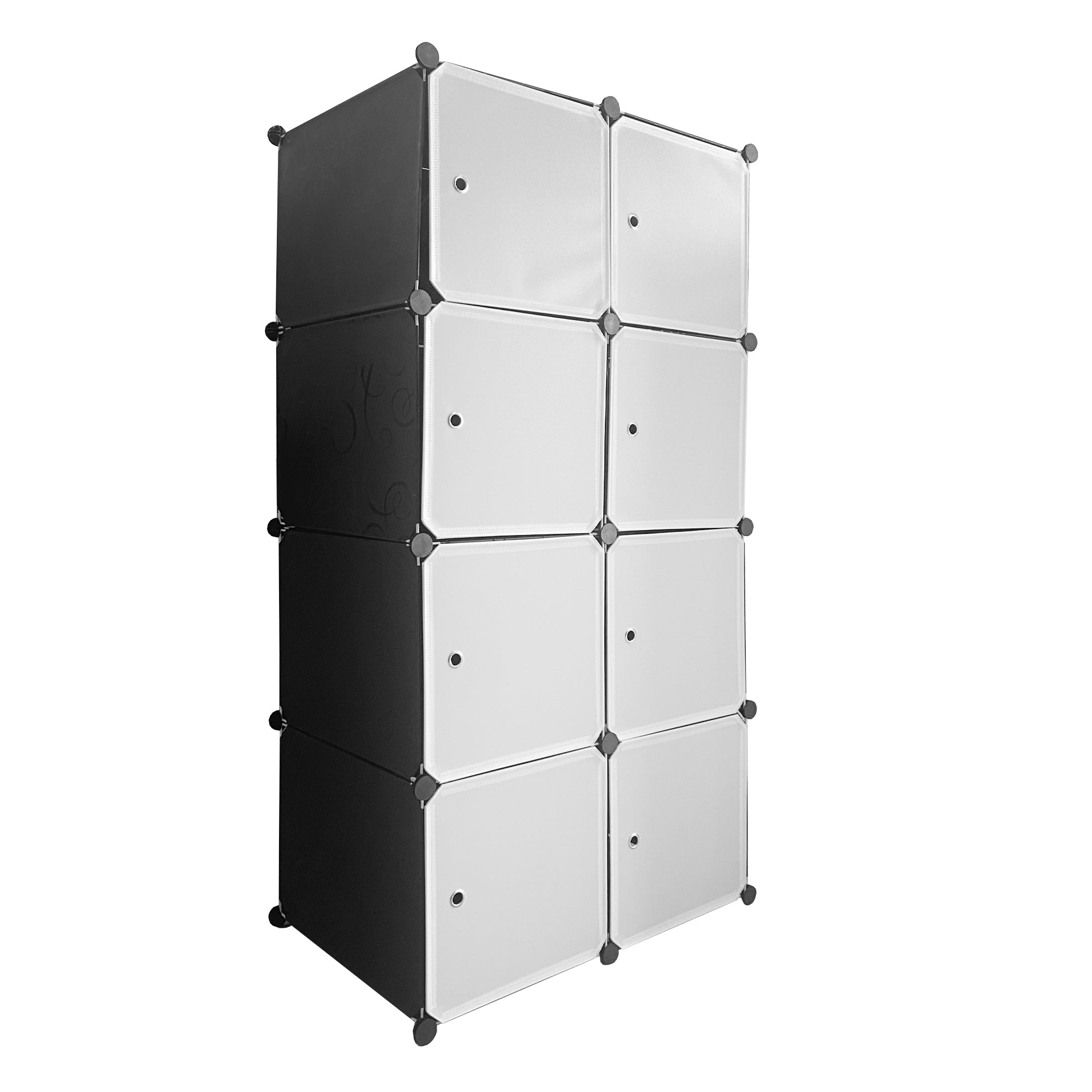 Cubo personalizzabile Guardaroba in scatola Semplicemente Nyana Home 8 Cubes/Doors Organizzazione domestica Appendiabiti Scarpiera 147x75x47 cm Nero