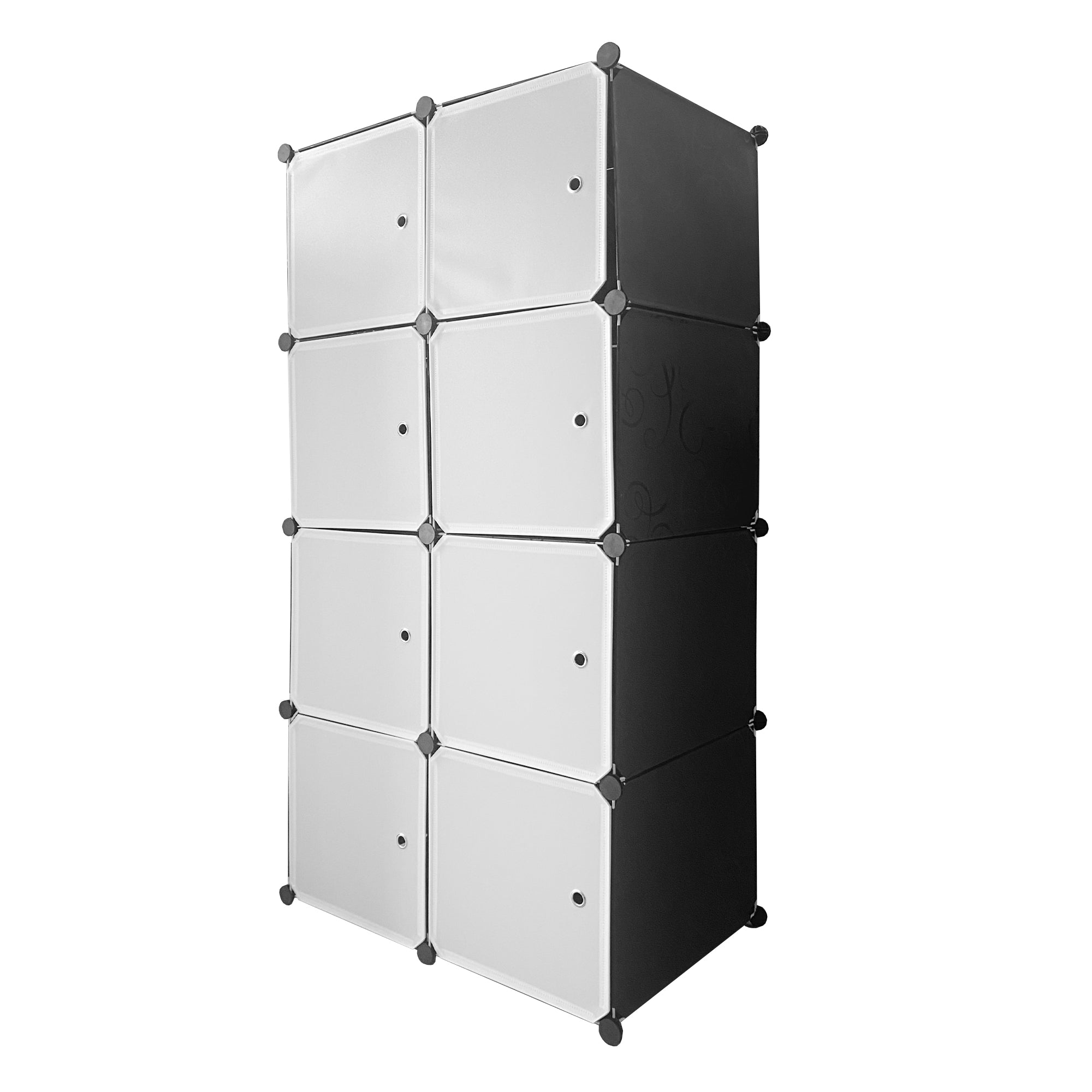 Cubo personalizzabile Guardaroba in scatola Semplicemente Nyana Home 8 Cubes/Doors Organizzazione domestica Appendiabiti Scarpiera 147x75x47 cm Nero