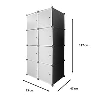 Cubo personalizzabile Guardaroba in scatola Semplicemente Nyana Home 8 Cubes/Doors Organizzazione domestica Appendiabiti Scarpiera 147x75x47 cm Nero