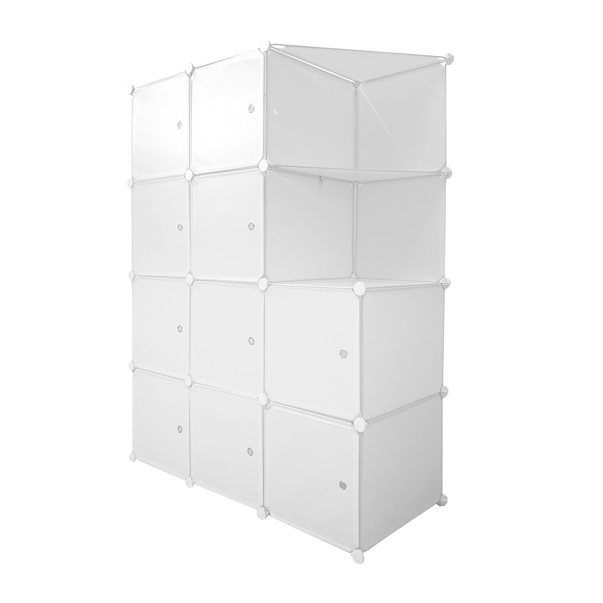 Cubo personalizzabile Guardaroba Boxed Nyana Home 10 Cubes/Doors Organizzazione domestica Appendiabiti Scarpiera 147x110x47 cm Bianco