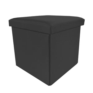 Pouf ottomano portaoggetti quadrato pieghevole 38x38x38 cm | Nyana Casa | Stile ottomano | Poliestere resistente | Nero, grigio e beige