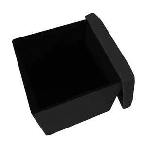 Pouf ottomano portaoggetti quadrato pieghevole 38x38x38 cm | Nyana Casa | Stile ottomano | Poliestere resistente | Nero, grigio e beige