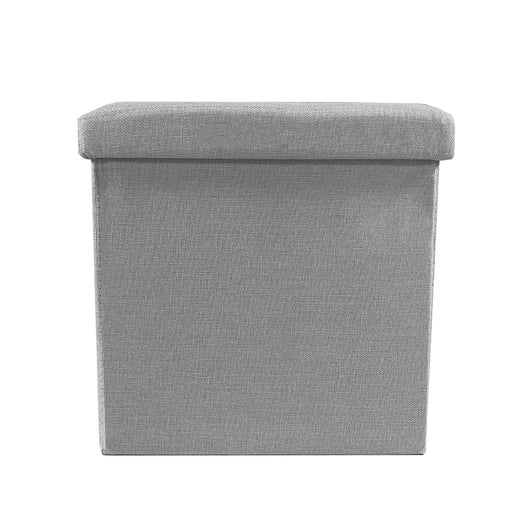 Pouf ottomano portaoggetti quadrato pieghevole 38x38x38 cm | Nyana Casa | Stile ottomano | Poliestere resistente | Nero, grigio e beige