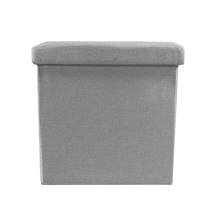 Pouf ottomano portaoggetti quadrato pieghevole 38x38x38 cm | Nyana Casa | Stile ottomano | Poliestere resistente | Nero, grigio e beige
