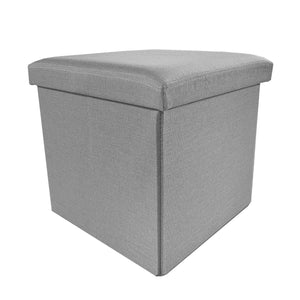 Pouf ottomano portaoggetti quadrato pieghevole 38x38x38 cm | Nyana Casa | Stile ottomano | Poliestere resistente | Nero, grigio e beige