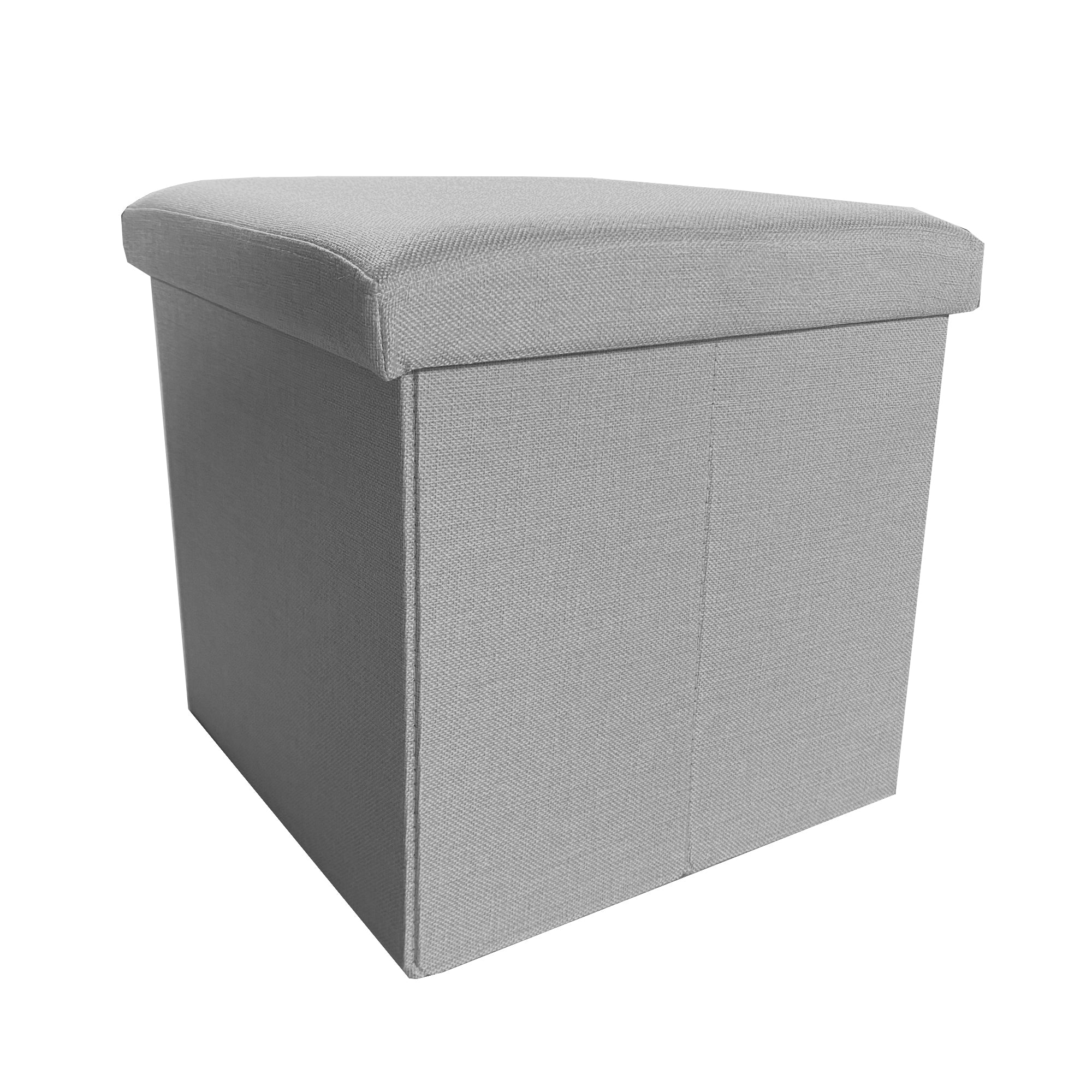 Pouf ottomano portaoggetti quadrato pieghevole 38x38x38 cm | Nyana Casa | Stile ottomano | Poliestere resistente | Nero, grigio e beige