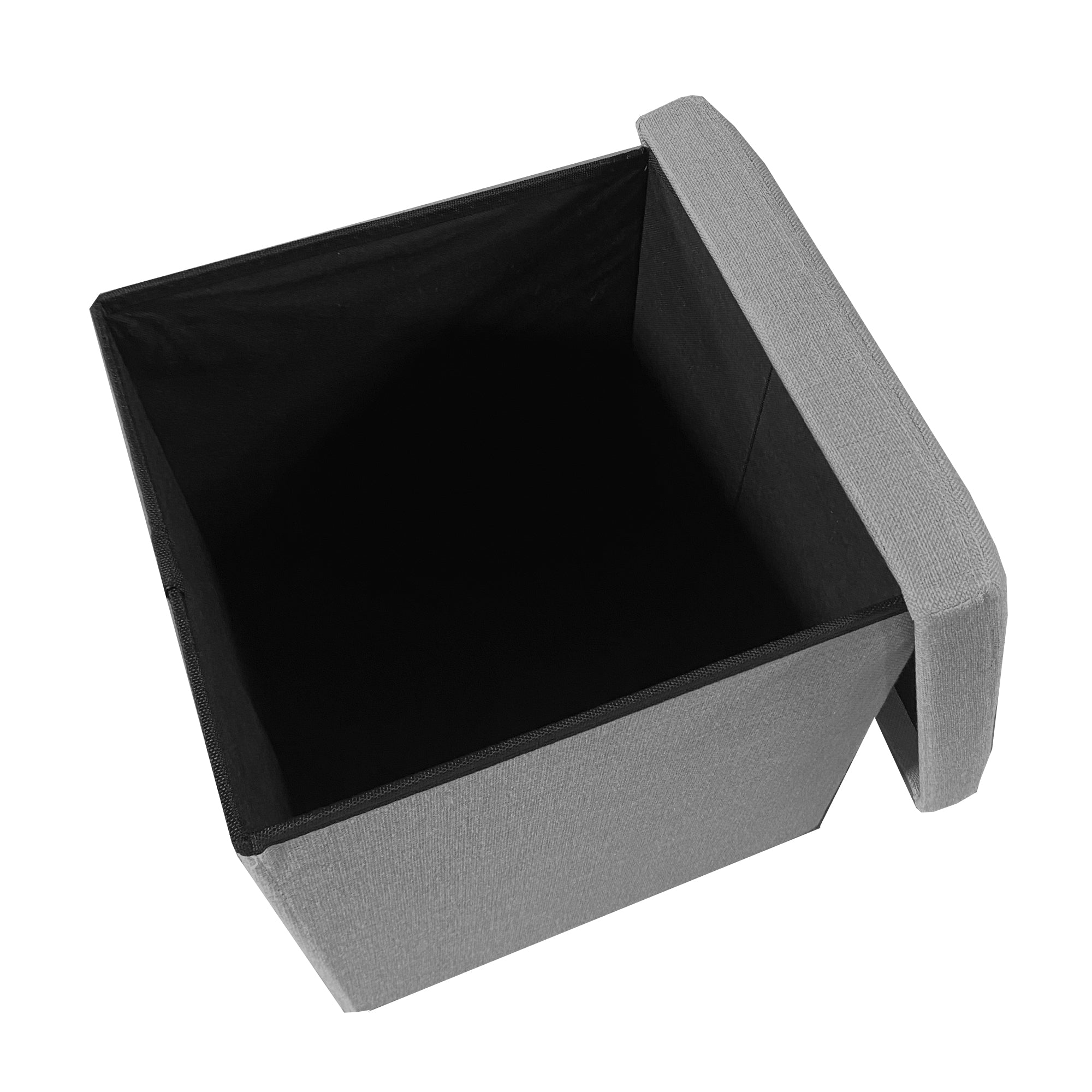 Pouf ottomano portaoggetti quadrato pieghevole 38x38x38 cm | Nyana Casa | Stile ottomano | Poliestere resistente | Nero, grigio e beige