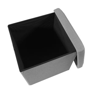 Pouf ottomano portaoggetti quadrato pieghevole 38x38x38 cm | Nyana Casa | Stile ottomano | Poliestere resistente | Nero, grigio e beige