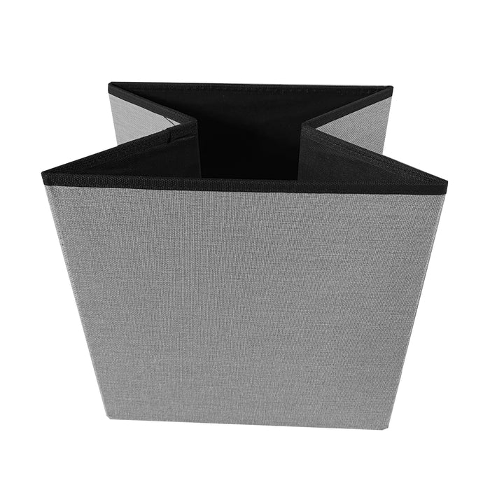 Pouf ottomano portaoggetti quadrato pieghevole 38x38x38 cm | Nyana Casa | Stile ottomano | Poliestere resistente | Nero, grigio e beige