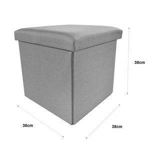 Pouf ottomano portaoggetti quadrato pieghevole 38x38x38 cm | Nyana Casa | Stile ottomano | Poliestere resistente | Nero, grigio e beige