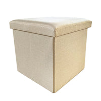 Pouf ottomano portaoggetti quadrato pieghevole 38x38x38 cm | Nyana Casa | Stile ottomano | Poliestere resistente | Nero, grigio e beige