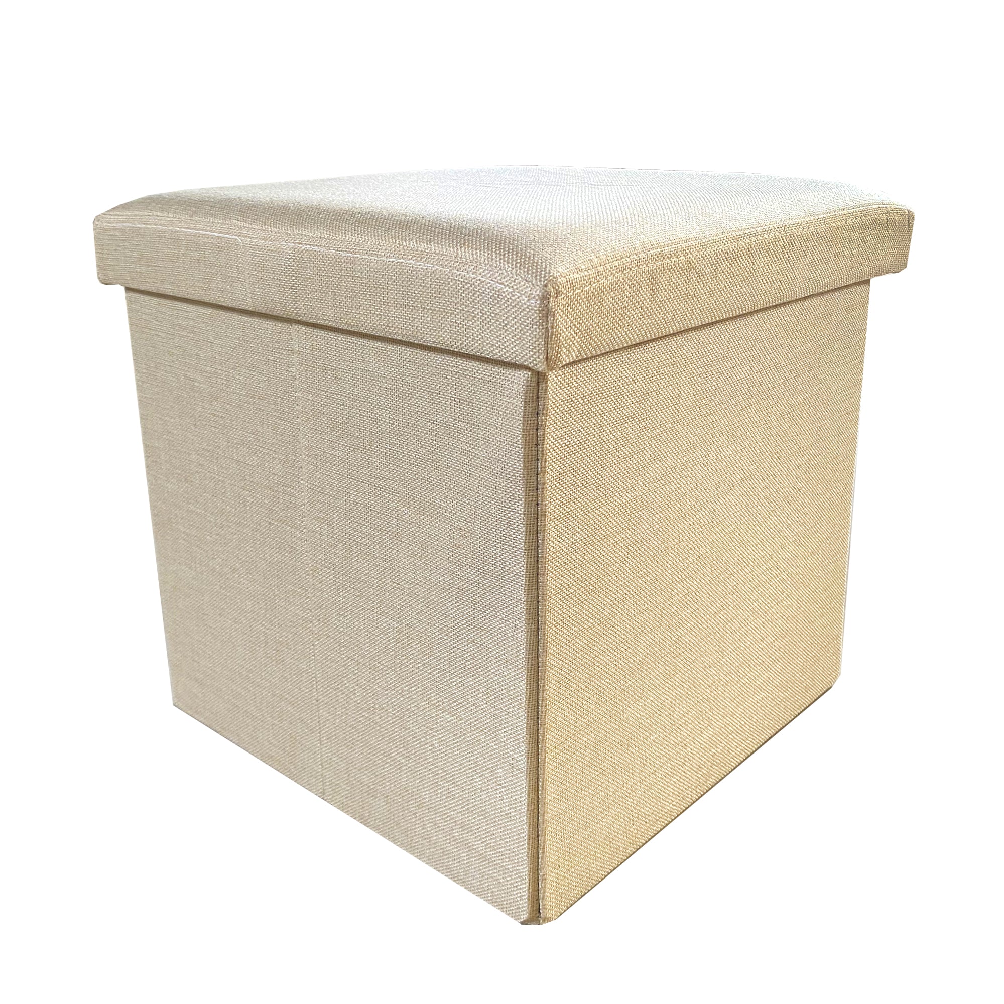 Pouf ottomano portaoggetti quadrato pieghevole 38x38x38 cm | Nyana Casa | Stile ottomano | Poliestere resistente | Nero, grigio e beige