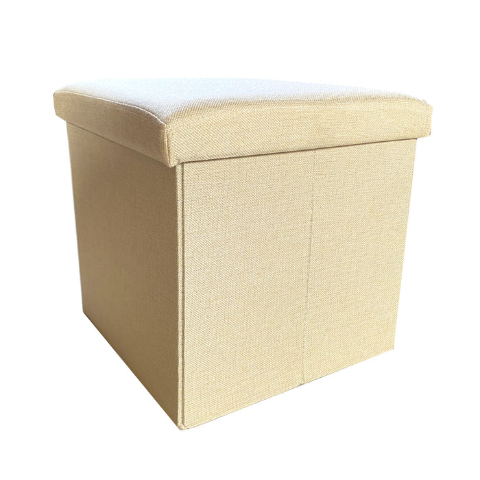 Pouf ottomano portaoggetti quadrato pieghevole 38x38x38 cm | Nyana Casa | Stile ottomano | Poliestere resistente | Nero, grigio e beige
