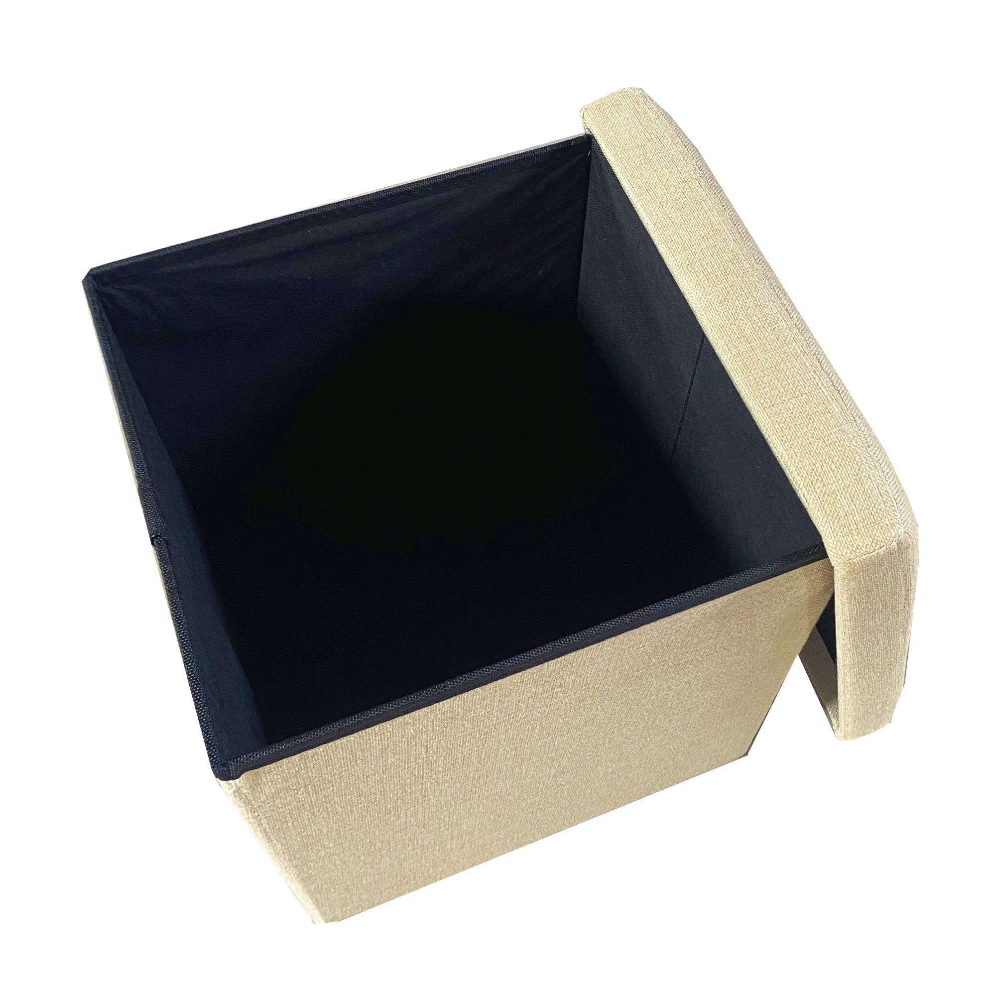 Pouf ottomano portaoggetti quadrato pieghevole 38x38x38 cm | Nyana Casa | Stile ottomano | Poliestere resistente | Nero, grigio e beige