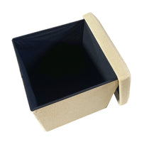 Pouf ottomano portaoggetti quadrato pieghevole 38x38x38 cm | Nyana Casa | Stile ottomano | Poliestere resistente | Nero, grigio e beige