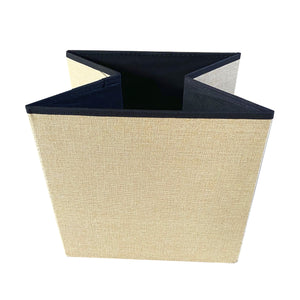 Pouf ottomano portaoggetti quadrato pieghevole 38x38x38 cm | Nyana Casa | Stile ottomano | Poliestere resistente | Nero, grigio e beige