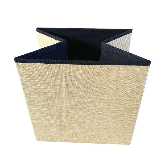 Pouf ottomano portaoggetti quadrato pieghevole 38x38x38 cm | Nyana Casa | Stile ottomano | Poliestere resistente | Nero, grigio e beige