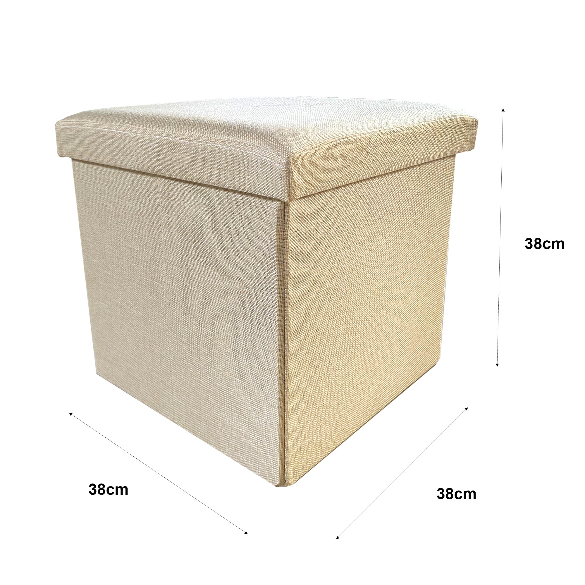 Pouf ottomano portaoggetti quadrato pieghevole 38x38x38 cm | Nyana Casa | Stile ottomano | Poliestere resistente | Nero, grigio e beige