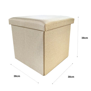 Pouf ottomano portaoggetti quadrato pieghevole 38x38x38 cm | Nyana Casa | Stile ottomano | Poliestere resistente | Nero, grigio e beige