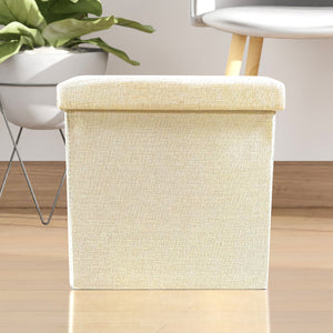 Pouf ottomano portaoggetti quadrato pieghevole 38x38x38 cm | Nyana Casa | Stile ottomano | Poliestere resistente | Nero, grigio e beige