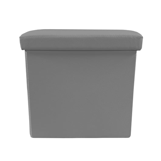 Puff Ottomano Quadrato Portaoggetti Pieghevole in Similpelle 38x38x38cm | Nyana Casa | Stile ottomano | Similpelle resistente | Nero, grigio e beige